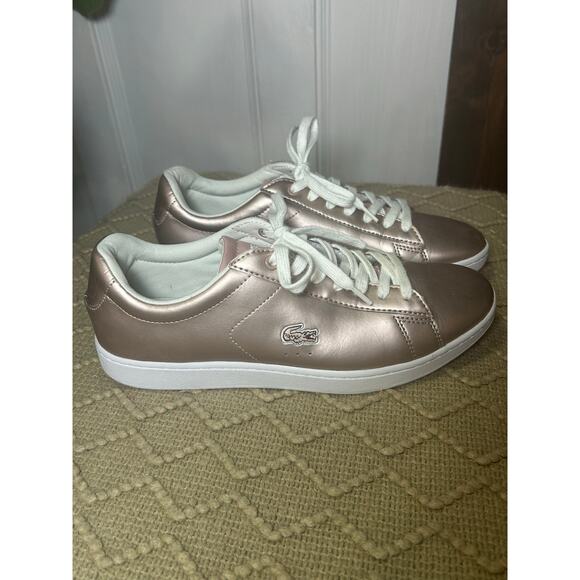 Lacoste Women's 9 Carnaby Evo rose gold Fashion Sneaker - Picture 1 of 6